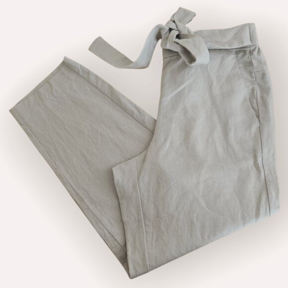 J Crew Natural Linen Cotton Cropped Pants Size 6 - Picture 4 of 9